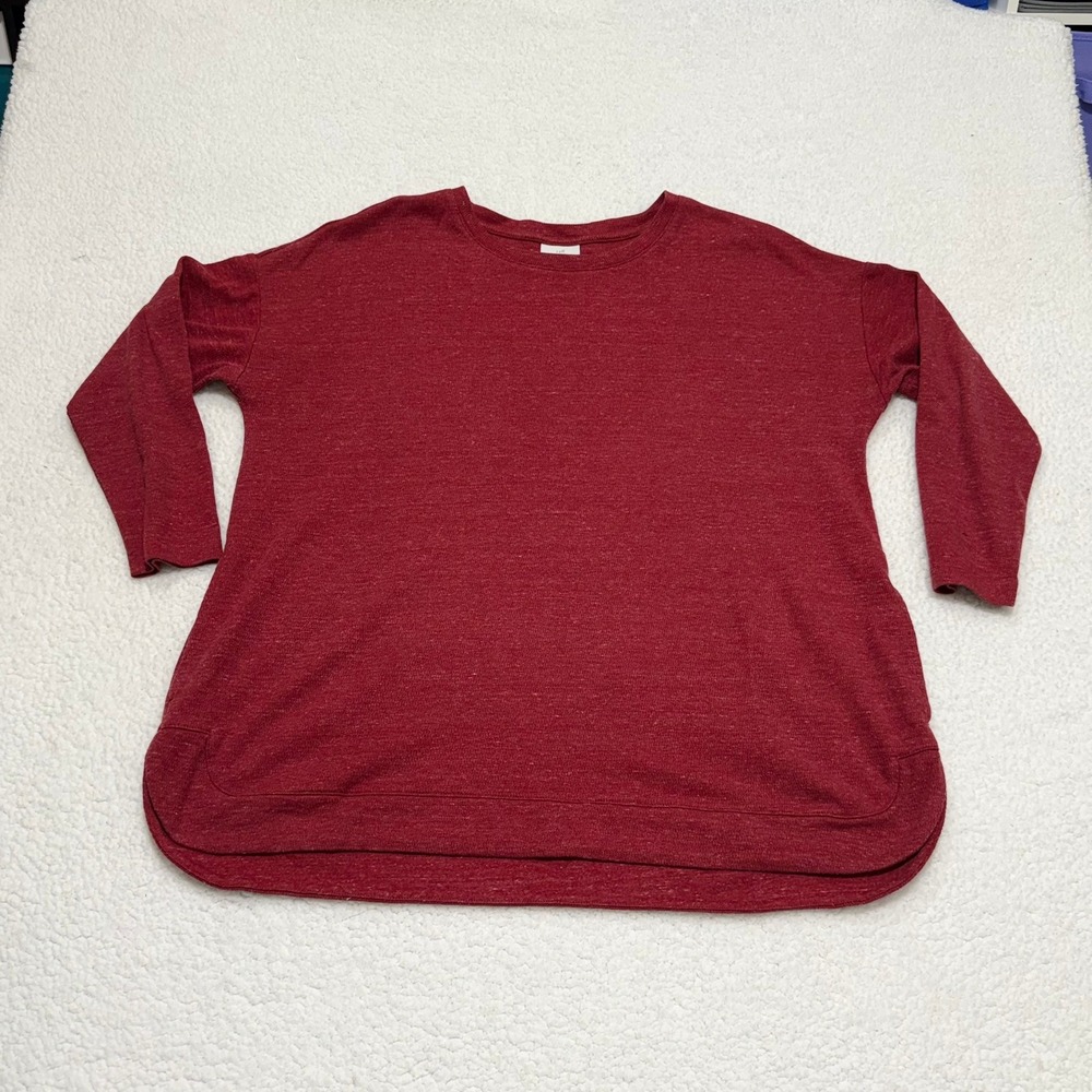 J.Jill Womens XL Red Marl Knit Long Sleeve Tunic Top KTP209791